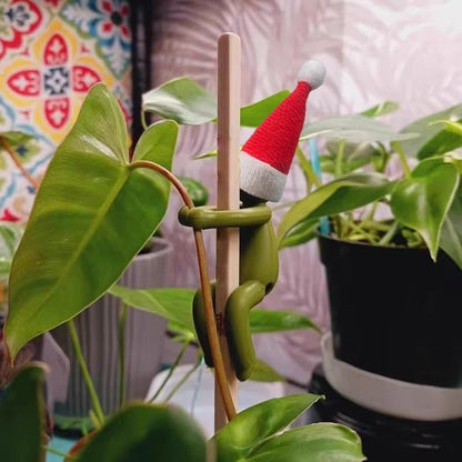 6PCS Plant Propagation Buddy, Plant Cutting Holders for Sprouts and Stems, Plant Supports Come with Colorful & Christmas Hats, Ideal for Decorating Indoor Garden and Propagation Station (Red)