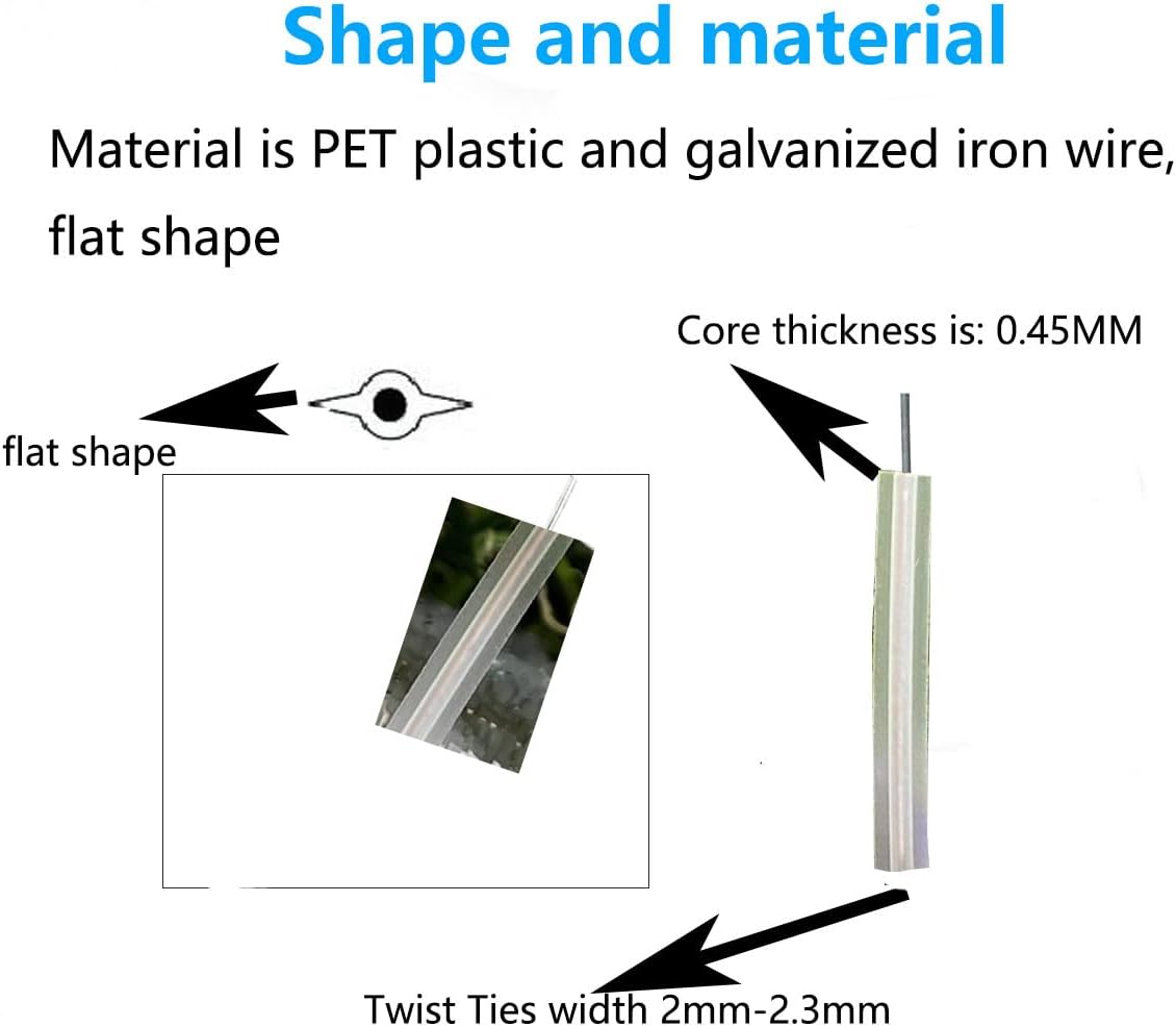 Plastic Clear 4" Twist Ties, Reusable Cable Ties,Long Garbage Bag Twist Ties, Trash Bag Coated Ties, Twisty Ties for Organizing, Plant Hollding, Office, Christmas Tree (500 Pcs/4 inch/10cm)