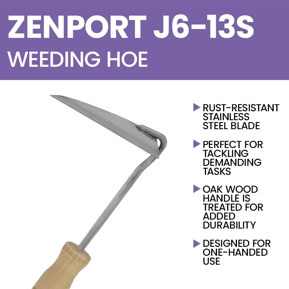 Zenport J613S Weeding Hoe, 10-Inch, Stainless Steel