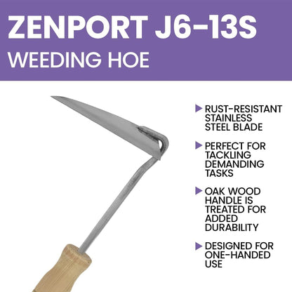 Zenport J6-13S Weeding Hoe, 10-Inch, Beige - 3 Pack