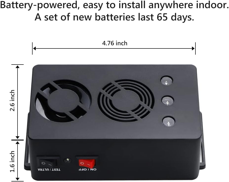 Rodent Repellent Battery Operated Ultrasonic Mouse Repeller for Car Engines Squirrel Pest Repeller Under Hood Mice Deterrent for House Garage Attic Indoor 2 Pack