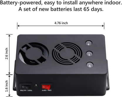 Rodent Repellent Battery Operated Ultrasonic Mouse Repeller for Car Engines Squirrel Pest Repeller Under Hood Mice Deterrent for House Garage Attic Indoor 2 Pack