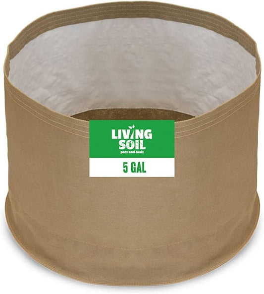 Sustainable Village Blumat Grow Bags - 5 Gallon Fabric Pots (5 Packs) for Plants - Breathable Waterproof Cloth Pots with MoistureLock Technology - Promotes Strong and Healthy Roots