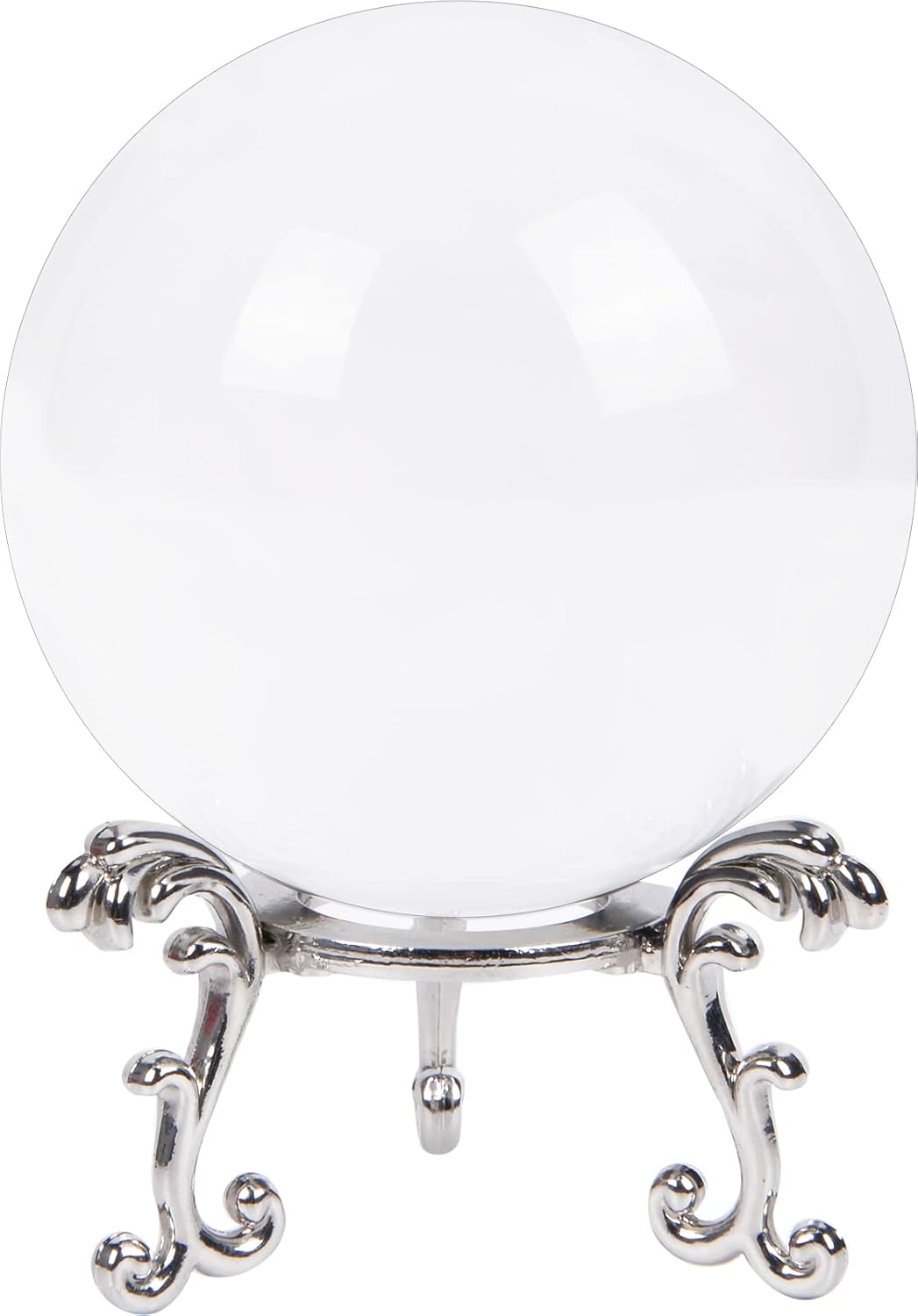 Crystal Ball Glass Globe Decor - Crystal Sphere with Stand & Gift Box, Clear Decorative Crystal Globe, 3D Crystal Ball for Home Decor Photography, Gazing Divination Fengshui Meditation, 3 inch/80mm
