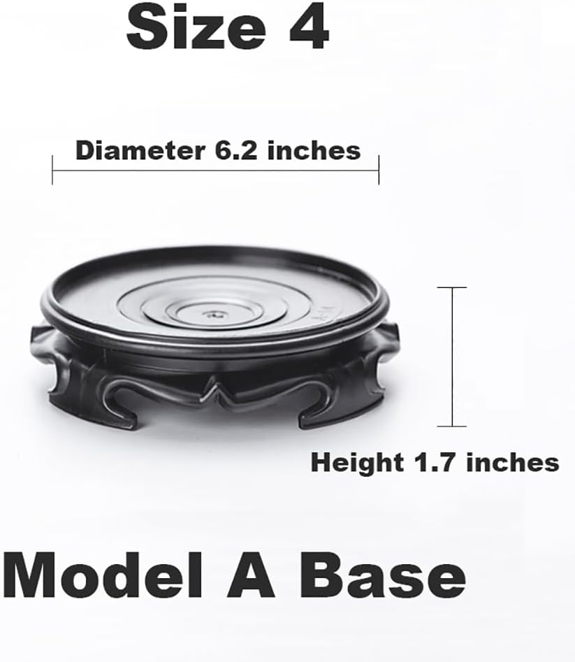 GOLDY&WENDY Black Round Imitation Wood Resin Base for Vase Lamp Teapot, Handmade Waterproof Stable Home Decoration Display Stand Pedestal