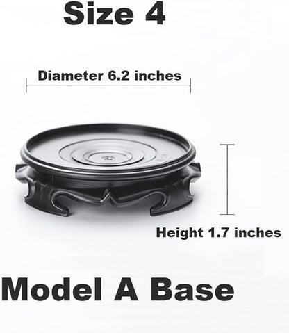 GOLDY&WENDY Black Round Imitation Wood Resin Base for Vase Lamp Teapot, Handmade Waterproof Stable Home Decoration Display Stand Pedestal