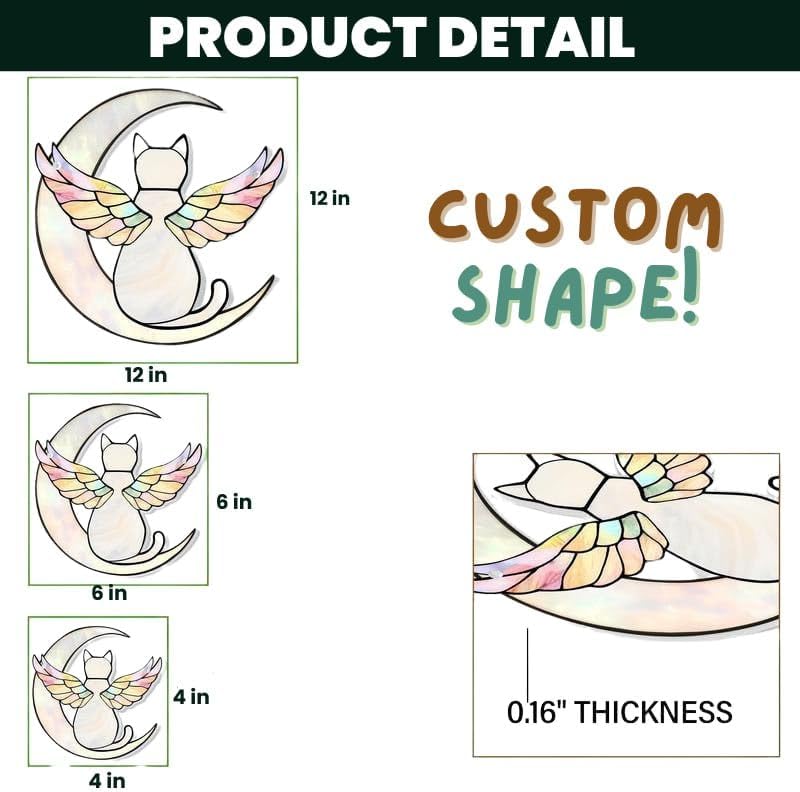 Cat Window Hanging with Flowers Perfect for Home Decor and Gift Mom Couple Suncatcher Personalized Ornament Sun Catchers Indoor Windown Suncatchers Windows Garden Outdoor