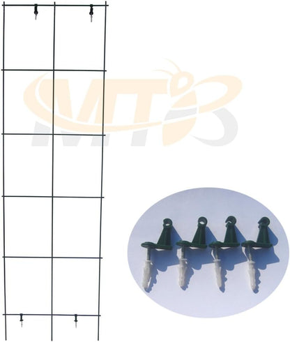 Green PVC Pot Trellis 57''x17.7 Metal Plant Stakes Climbing Plants Pack of 2