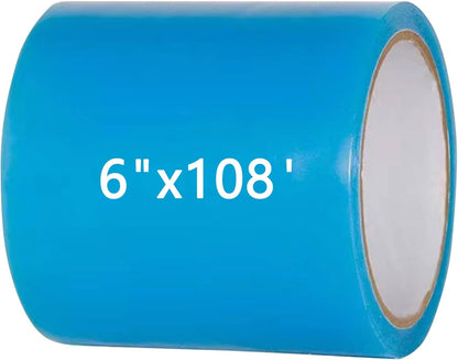 Greenhouse Plastic 6 mil Reinforced Tape, Greenhouse Repair Tape, Greenhouse Tape Greenhouse Repair Tape Clear to Repair Polyethylene Rip Poly Patch Repair kit(6'' x108') Blue (6''x108')
