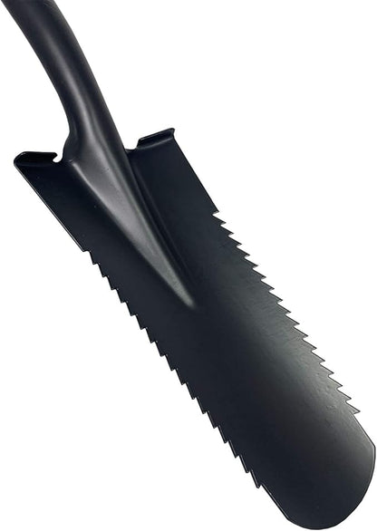 Ashman Drain Spade Teeth Shovel (1 Pack) - 48 Inches Long Handle Spade with D Handle Grip - Durable Handle with a Thick Metal Blade - Multipurpose Premium Quality Orange Shovel.