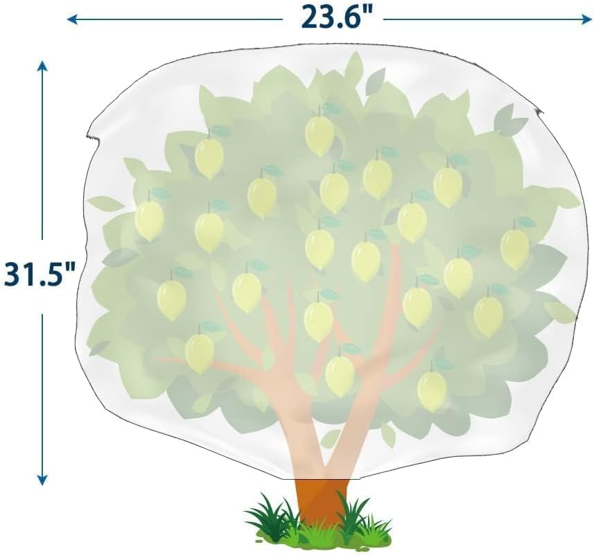 Homimp Plant Covers Freeze Protection, 4 Pack Frost Covers with Zipper Drawstring (23.6" x 31.5") Plant Protection Cover Bags for Outdoor Winter Frost Cold Weather Shrubs Trees Jacket Covers(Yellow)