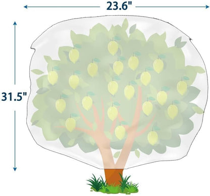 Homimp Plant Covers Freeze Protection, 4 Pack Frost Covers with Zipper Drawstring (23.6" x 31.5") Plant Protection Cover Bags for Outdoor Winter Frost Cold Weather Shrubs Trees Jacket Covers(Yellow)