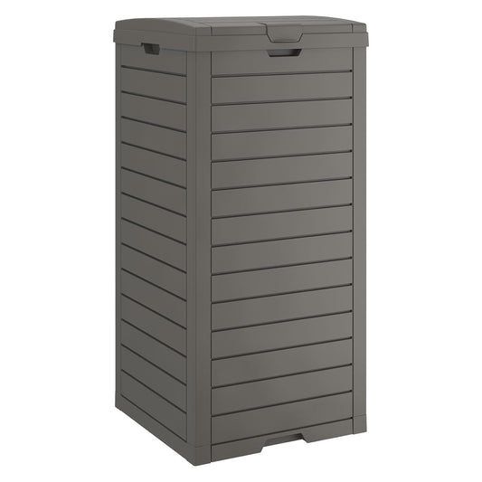 31 Gallon Kitchen Waste Bin with Lid and Drip Tray for Easy Cleaning-Perfect，Resin Outdoor Trash Can for 33-40 Gal Trash Bag, Outdoor Trash Can for Patio,Black Kitchens, and Outdoor Entertaining