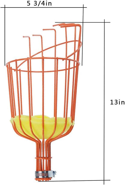Fruit Picker Harvester Basket, Adjustable Fruit Picker Tool with Cushion to Prevent Bruising, Professional Gardening Fruit Picker Tool for Picking Apple Pear Peach Orange (Pole Not Included)