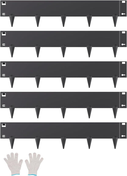VEVOR Steel Landscape Edging, 5 Packs 39 x 5 in Rust-Resistant Metal Landscape Edging, Bendable Garden Edging Border, Heavy Duty Lawn Edging, Easy-to-Install, Flower Bed Yard Pathway Divider Black
