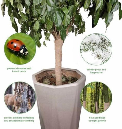 Agfabric Natural Burlap Fabric Roll,50 inch X 8 Feet Tree Wraps for Winter,Burlap Plant Covers for Trees and Shrubs Winter Protection,Garden Fabric