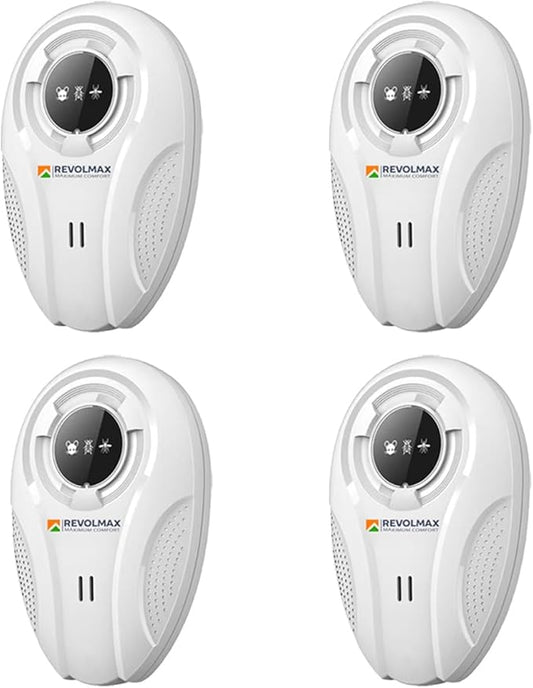 T-Ultrasonic Pest Control 4-Pack: Indoor Plug-in Mice, Rodent, Squirrel, Insect Repellent & Roach Killer, Ant, Spider,Bats, Bed Bug, Squirrel, Flea Spray, Mouse Trap Alternative for Home