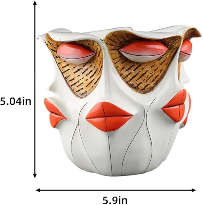TOZLU Picasso Brutalist Abstract Beauty Face Flower Pot Ornaments Abstract Face Flower Pots Abstract Head Planter Pots Container Colorful Face Art Abstract Resin Flower Pot (face Flower Pot)