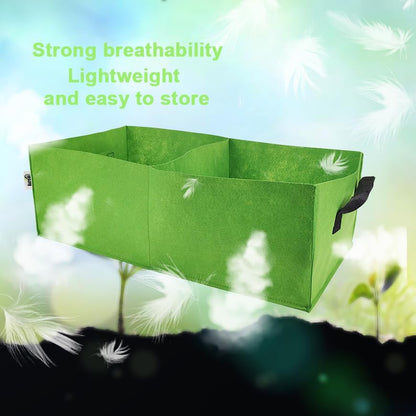 Plant Grow Bags, 5 Pack Fabric Raised Planting Bads, 2 Holes Rectangle Grow Bag, 10 Gallon Breathable Potato Tomato Planter Pots for Outdoor Vegetables Plant Flowers (Green(1mm))