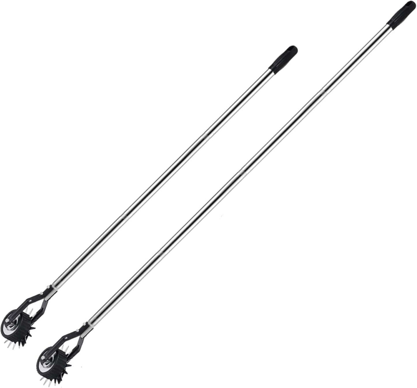 Edger Lawn Tool, 53.2 inch Manual Lawn Edger with 3 Sections Stainless Steel Handle, Rotary Grass Edger Tool with Wheel, Garden Edger for Landscaping Sidewalk Yard