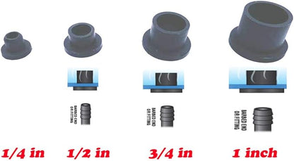 HORTIPOTS 1/4 Inch Rubber Grommet Pack of 25 Top Hat, 6 mm ID Small Tophat Grommet for OD 1/4 Inch Vinyl Rubber Tubing in Hydroponic and Irrigation Systems (Pack of 25)