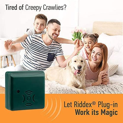 Riddex Sonic Plus Ultrasonic Pest Repeller, Plugs in with extra Outlets Indoor Use - Insect Repellent - Bug Repellents for Home Defense - Protect Against Rodents & Insects, Chemical Free(3 Pack Green)