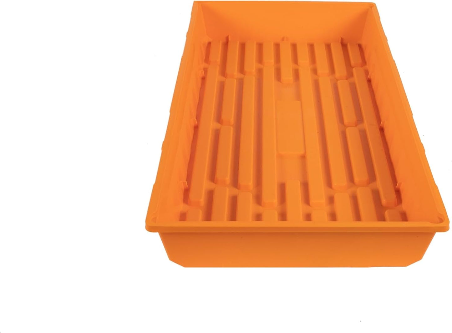 SUNPACK 10" x 20" Mega Plastic Seed Starting Tray, Orange, 2.5" - No Drainage Holes, Ideal for Greenhouses or Indoor Gardening - Made of Thick, Strong Plastic