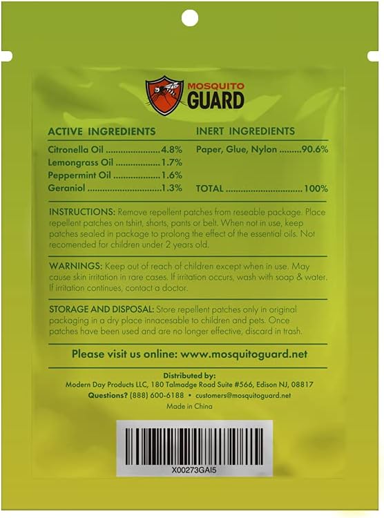 Mosquito Guard 60 Pack Mosquito Repellent Stickers for Kids - DEET Free Mosquito Repellent Outdoor Patio - Plant Based Mosquito Patches for Kids