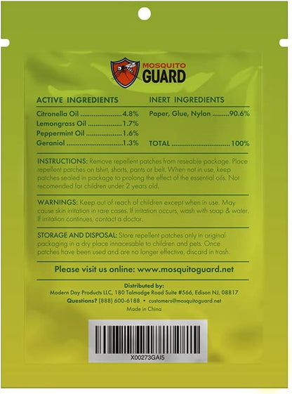 Mosquito Guard 60 Pack Mosquito Repellent Stickers for Kids - DEET Free Mosquito Repellent Outdoor Patio - Plant Based Mosquito Patches for Kids
