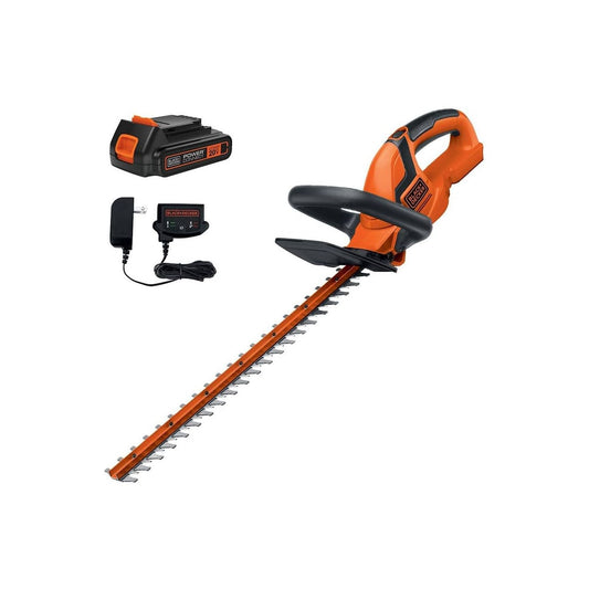 BLACK+DECKER 20V MAX Cordless Hedge Trimmer, Battery and Charger Included, 22 Inch Steel Blade
