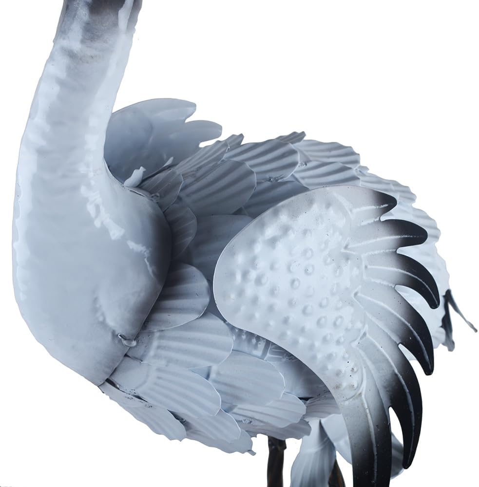 Crane Statue Metal Red-crowned Crane Sculpture Garden Decoration Metal Yard Art for Patio Lawn Backyard Outdoor Decoration