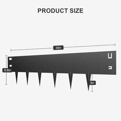 Steel Landscape Edging, 5 Packs 39 x 3.8 in Rust-Resistant Metal Landscape Edging, Bendable Garden Edging Border, Easy-to-Install, Flower Bed Yard Pathway Divider Black