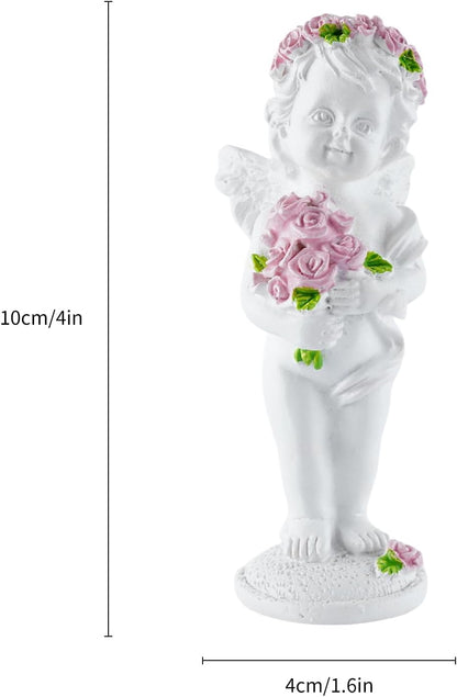 Resin Angel Statue Holding Flowers, Indoor Living Room Dining Table Decor, Outdoor Garden Ornament, Ideal Gift for Mom, Dad and Friends