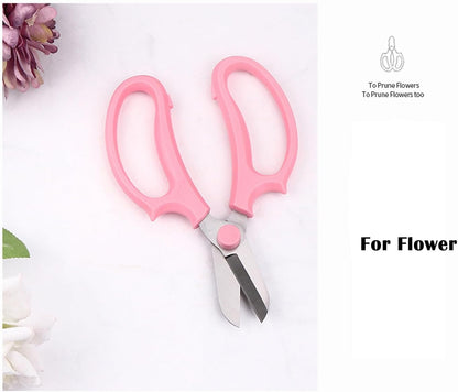 Gardening Scissor Blue Sharp Blade Alloy Steel Garden Shears for Cutting Flowers Trimming Plants of Yard Florist Rose Herb Hedge and Fruits Picking