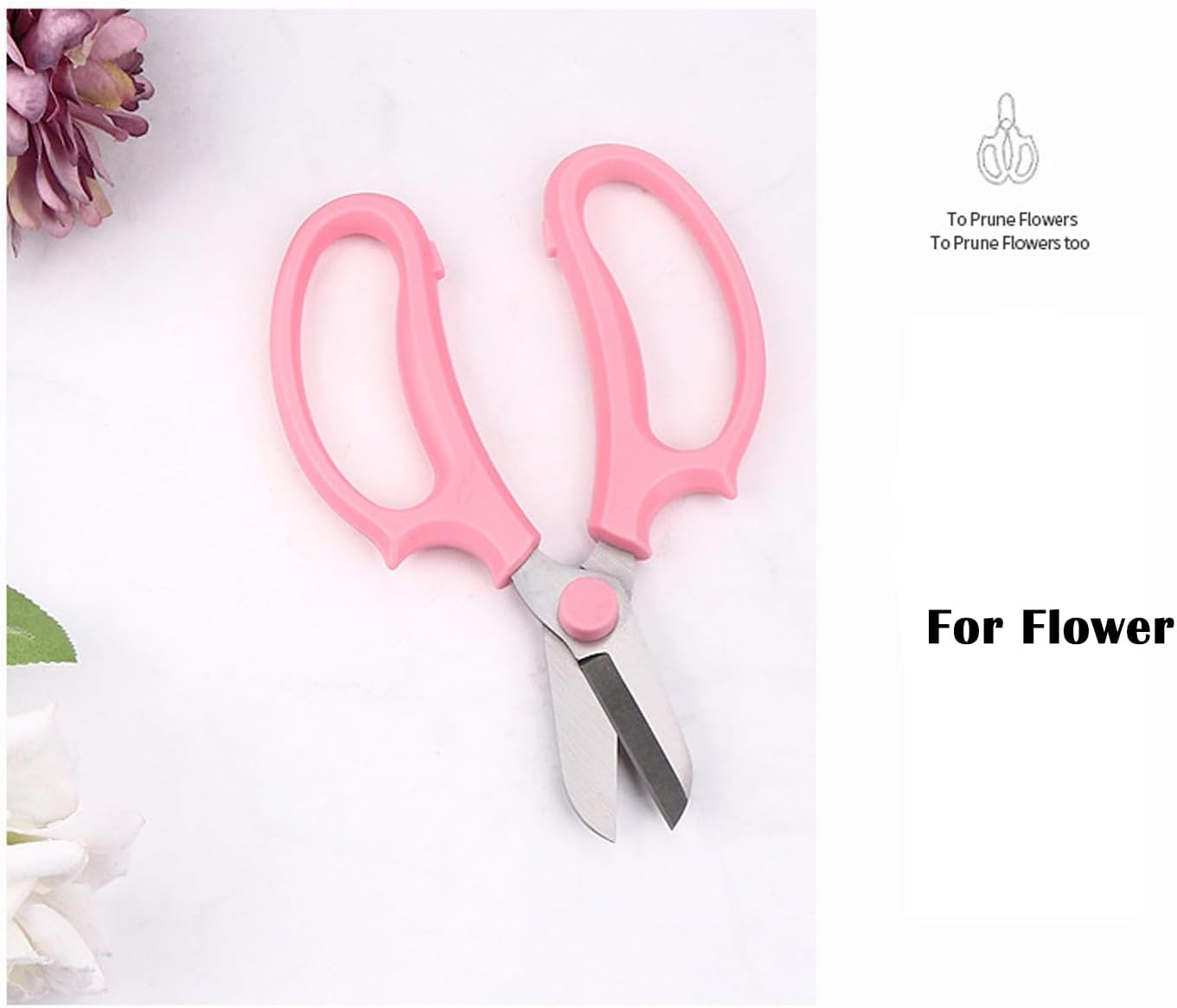 Gardening Scissor White Sharp Blade Alloy Steel Garden Shears for Cutting Flowers Trimming Plants of Yard Florist Rose Herb Hedge and Fruits Picking