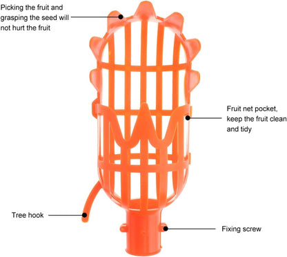 2pcs Fruit Picker Tool Basket Jujube and Pomegranate Harvesting Tool for Garden Telescoping Fruit Catcher for Orchard Use