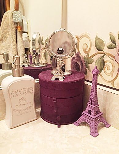 ESHATO Pink Metal Eiffel Tower Statue, 7inch Decorative Figurine Replica Stand Holder for Cake Topper Table Decor Gift Party Home Decoration