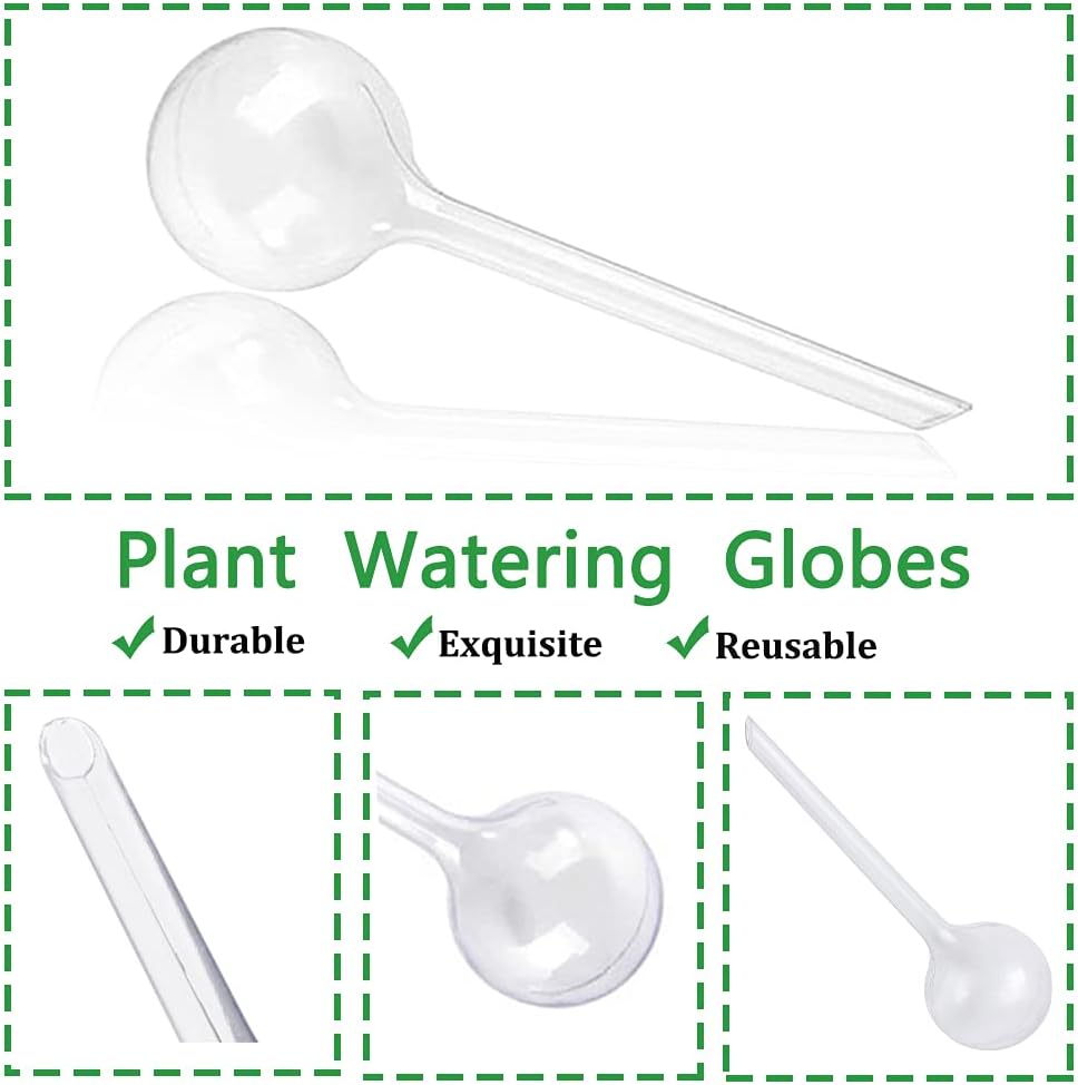10 Pcs Clear Plant Watering Globes,Plastic Self-Watering Bulbs,Flower Automatic Watering Device,Garden Waterer for Plant Indoor Outdoor