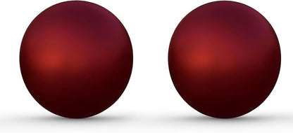 Lulu Decor, 2 pcs - 12 Red Matt Finish, Stainless Steel Gazing Mirror Ball, Smooth Finish Garden Decoration Globe (2 Pc)