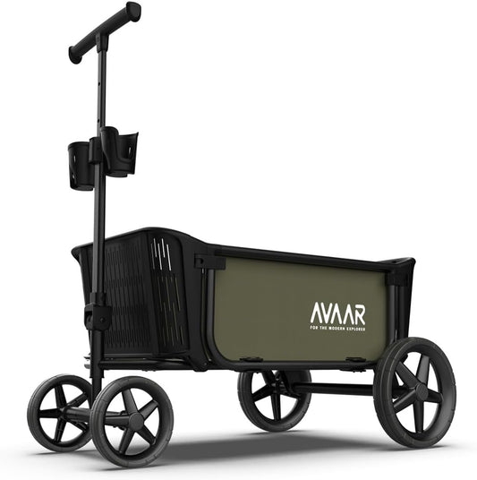 400lbs Large Capacity Collapsible Wagon Cart,Folding Utility Heavy Duty,All Terrain Big Wheels for