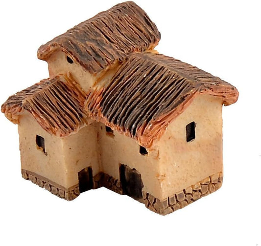 Fairy Garden Mini House Accessories, Miniature Village Hut Figurine Cottage, DIY Micro Landscape Decor Ornaments for Bonsai, Succulent Planting (C)