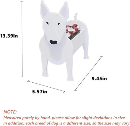 Bull Terrier Dog Planter Plant Pots,Cute Garden Dog Flower Planter,Dog Planters Birthday Gifts for Women,Office,Indoor/Outdoor Decor（9.45 * 5.57 * 13.39in）