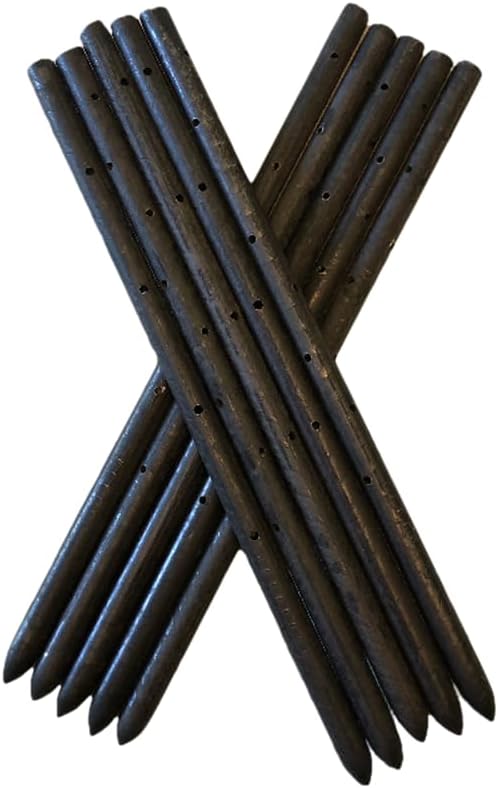 MCA 30" Round Steel Concrete Form Stakes (10 Pack) 3/4" Heavy-Duty Pointed with Holes – for Construction, Landscaping, Garden, Anchoring