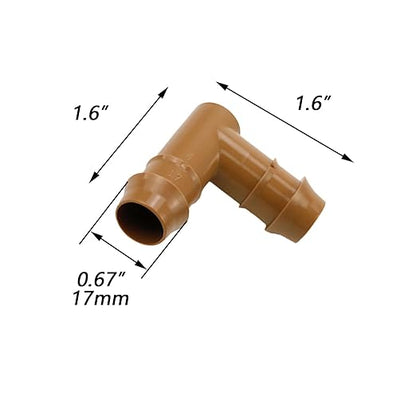Dnyta 20pcs 1/2 Inch Drip Irrigation Elbow Fittings Elbow Connector (17mm) Drip Irrigation Fittings for Most 1/2" Irrigation Tubing or Sprinkler Systems