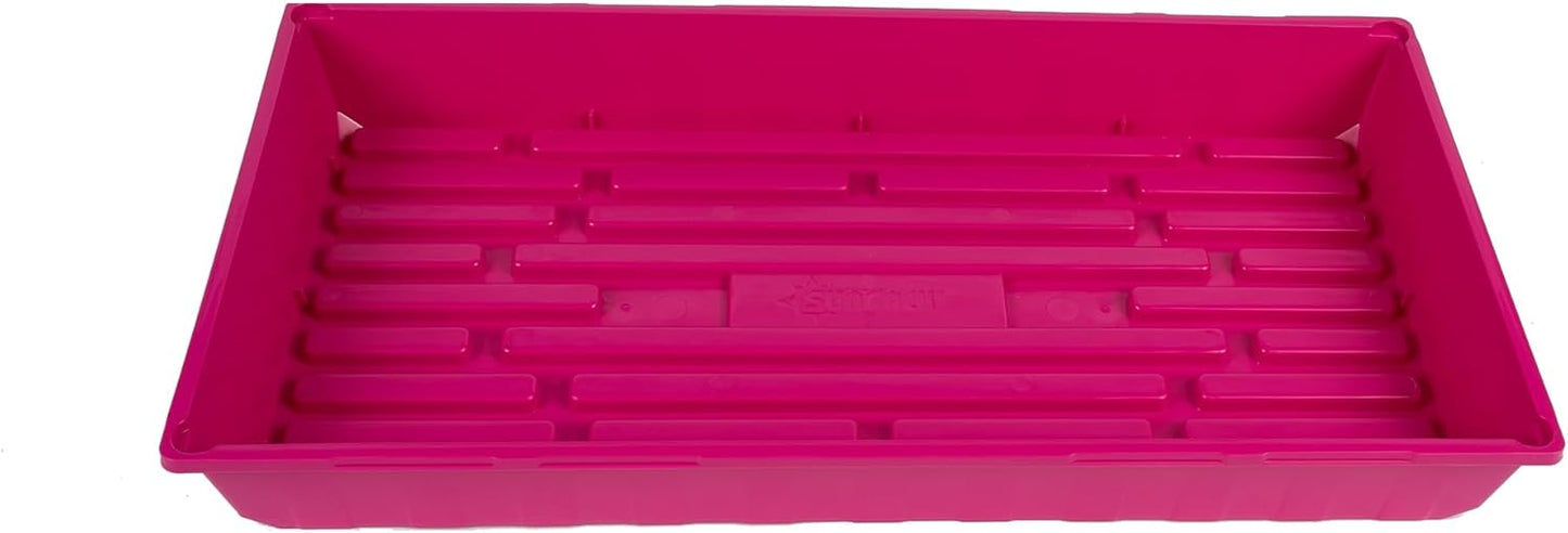 SUNPACK 10" x 20" Mega Plastic Seed Starting Tray, Magenta, 2.5" (Pack of 30) - No Drainage Holes, Ideal for Greenhouses or Indoor Gardening - Made of Thick, Strong Plastic