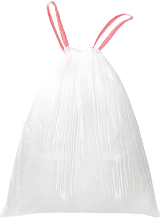 8 Gallon Trash Bags Drawstring, Pack of 40, 8 gal Garbage Bags, 55x65cm Size, 8.4g/pcs, Unscented