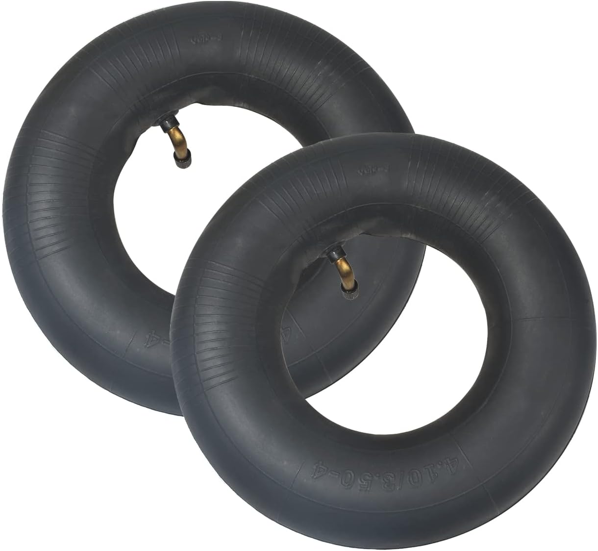 4.10/3.50-4 Heavy Duty Replacement Inner Tube with TR-87 Bent Valve Stem (2-Pack) - for Wheelbarrows, Mowers, Hand Trucks and More 3.50-4 Tire