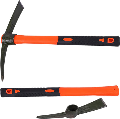 Heavy Duty Miniature Pick Mattock With Fiberglass Handle Garden Hand Tool For Gardening Digging & Camping Landscaping Pick Mattock