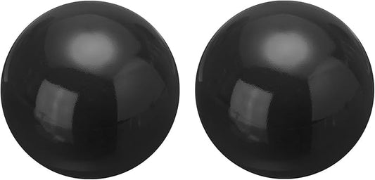 uxcell 2 Pcs Gazing Globe Decor Ball 2.5 Inch 63mm Reflective Garden Sphere Hollow Ball, Seamless Stainless Steel Gazing Ball, Smooth Mirror Globe for Garden Home Decor, Bright Black