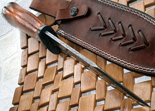 Poshland REG-215 - Handmade Damascus Steel 14.00 Inches Bowie Knife - Exotic Wood Handle